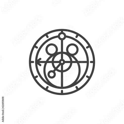 Astronomical instrument outline icon. linear style sign for mobile concept and web design. Armillary sphere line vector icon. Symbol, logo illustration. Pixel perfect vector graphics photo