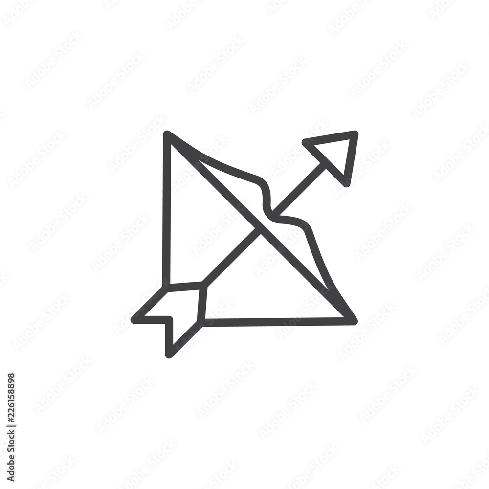 Sagittarius zodiac outline icon. linear style sign for mobile concept and web design. Bow and arrow line vector icon. Symbol, logo illustration. Pixel perfect vector graphics Sagittarius zodiac outline icon. linear style sign for mobile concept and web design. Bow and arrow line vector icon. Symbol, logo illustration. Pixel perfect vector graphics
