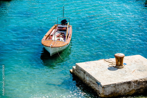 Fishing boat in the Bay of Dubrovnik,Croatia. © licvin