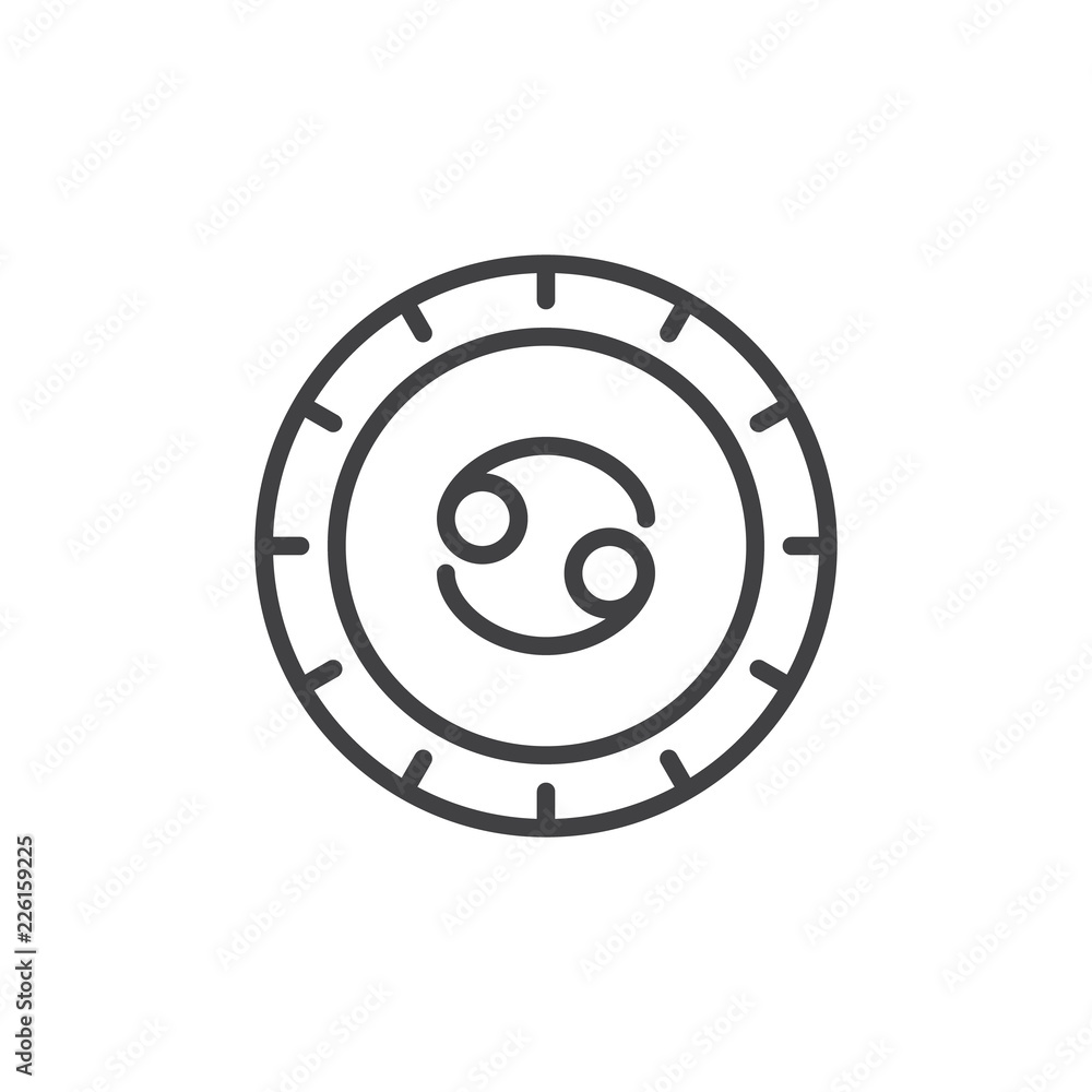 Cancer zodiac outline icon. linear style sign for mobile concept and web design. Astrology simple line vector icon. Symbol, logo illustration. Pixel perfect vector graphics Cancer zodiac outline icon. linear style sign for mobile concept and web design. Astrology simple line vector icon. Symbol, logo illustration. Pixel perfect vector graphics