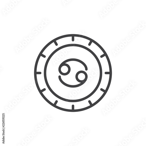 Cancer zodiac outline icon. linear style sign for mobile concept and web design. Astrology simple line vector icon. Symbol, logo illustration. Pixel perfect vector graphics