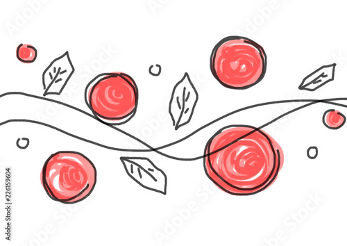 abstract rose background with arrows and circles
