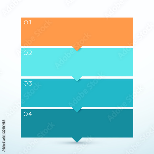 4 Step Arrow List Colorful Banners Infographic Diagram