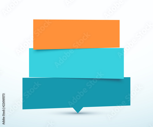 Tilted 3 Step Banners List Infographic Design