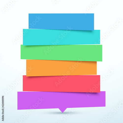 Tilted 6 Step Banners List Infographic Design
