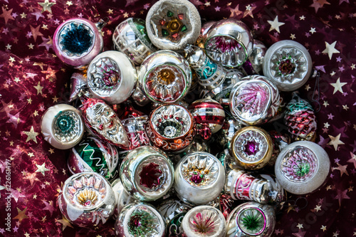 Schöne alte Christbaumkugeln aus Lauscha, Handarbeit