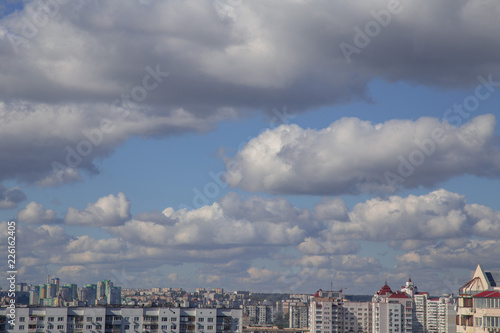 URBANIZATION with clouds, cityscape, clouds, background