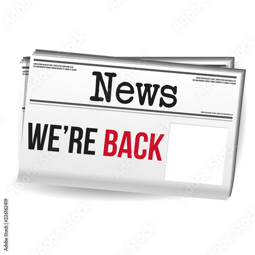 Newspaper Magazine - We're back with free space. Eps10 Vector.