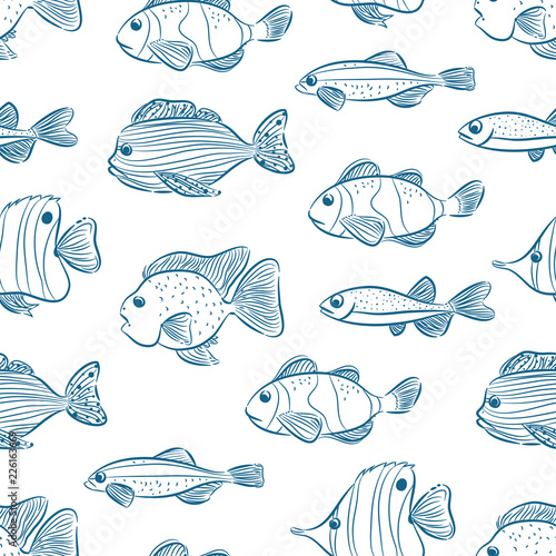 seamless different fishes