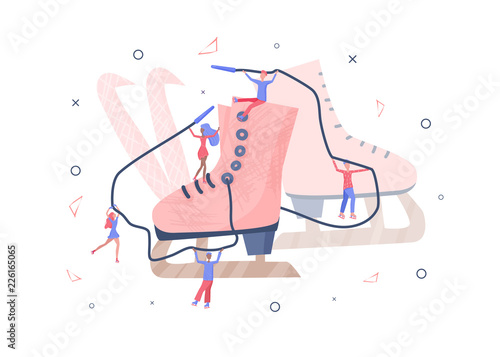 Figure skating concept. Vector illustration.