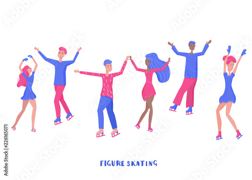 Figure skating concept. Vector illustration.
