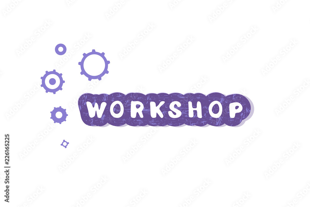 Workshop template with handwritten lettering. Vector illustration. Workshop template with handwritten lettering. Vector illustration.