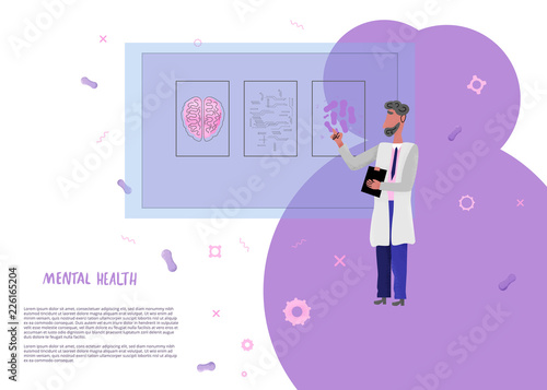 Vector banner concept of medical mental diagnostic.