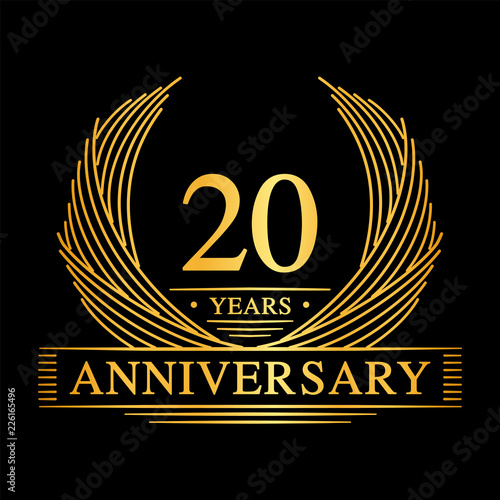 20 years design template. 20th anniversary. Vector and illustration.
