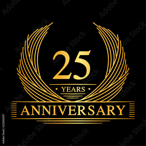 25 years design template. 25th anniversary. Vector and illustration.
