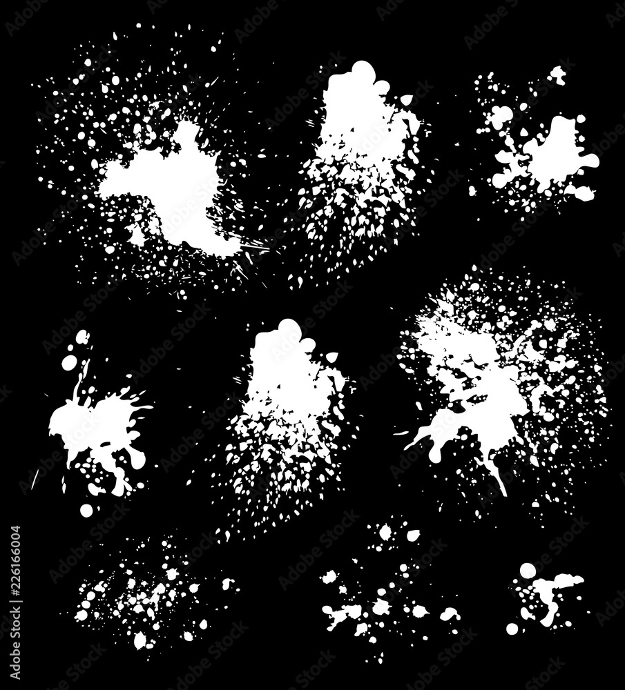 Hand drawing White paint splashes Hand drawing White paint splashes