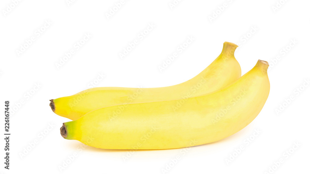 Closeup banana isolated on white background.