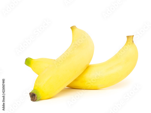 Closeup banana isolated on white background