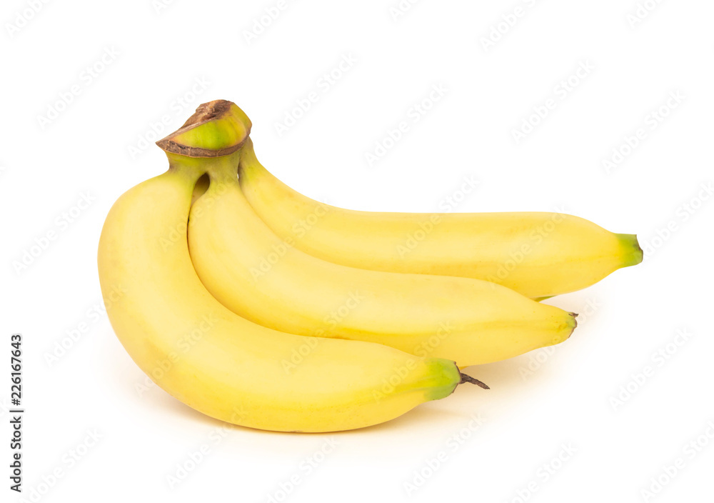 Fresh banana isolated on white background, clipping path