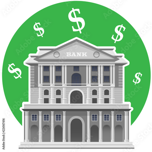 Bank of England London. Vector Isolated Illustration