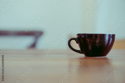 black coffee cup with copy space, vintage tone