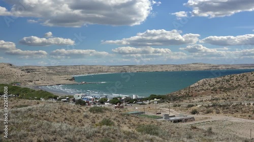 Puerto Piramides town & the Golfo Nuevo (New Gulf). Valdes peninsula , Chubut, Argentina photo