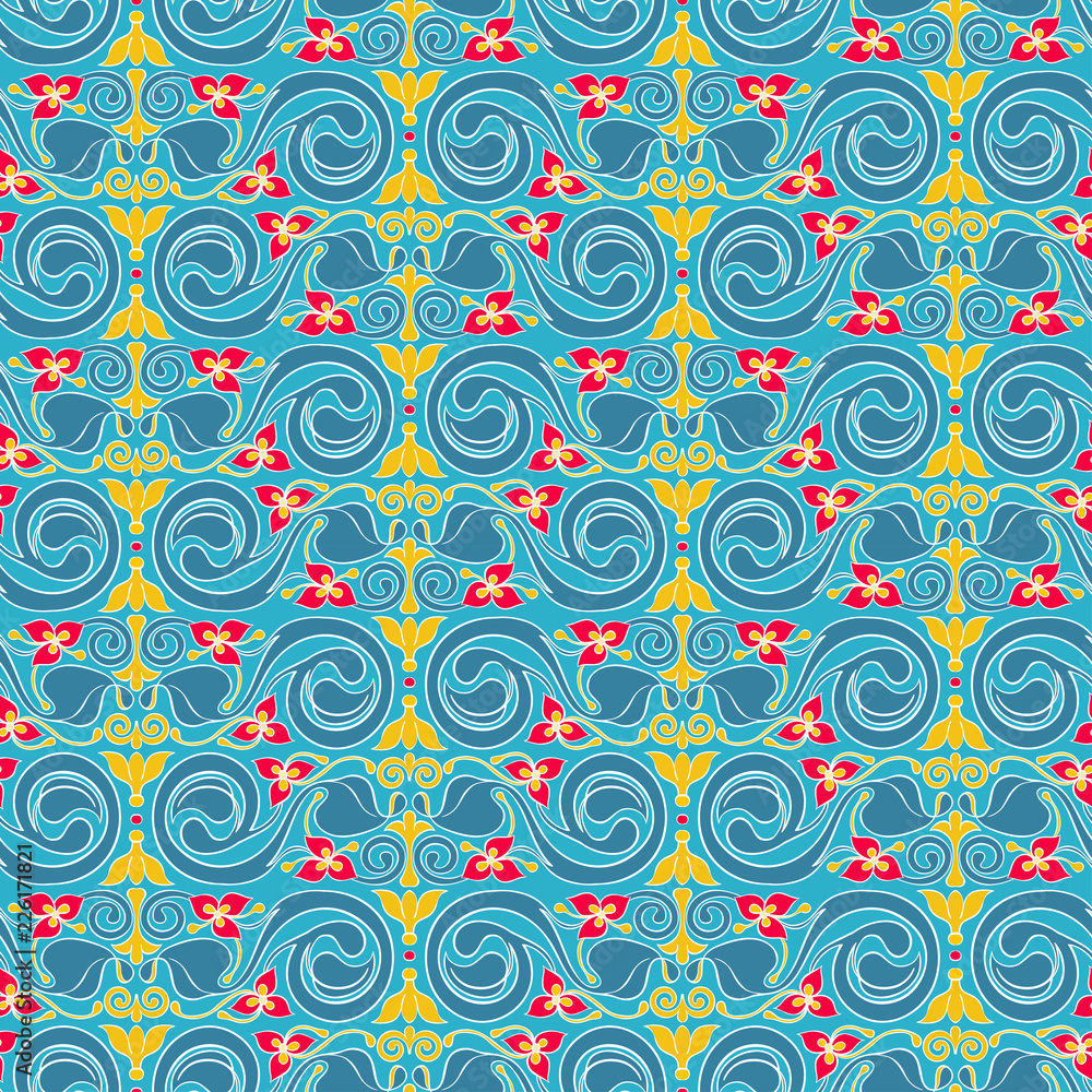 seamless flowers and swirls seamless flowers and swirls