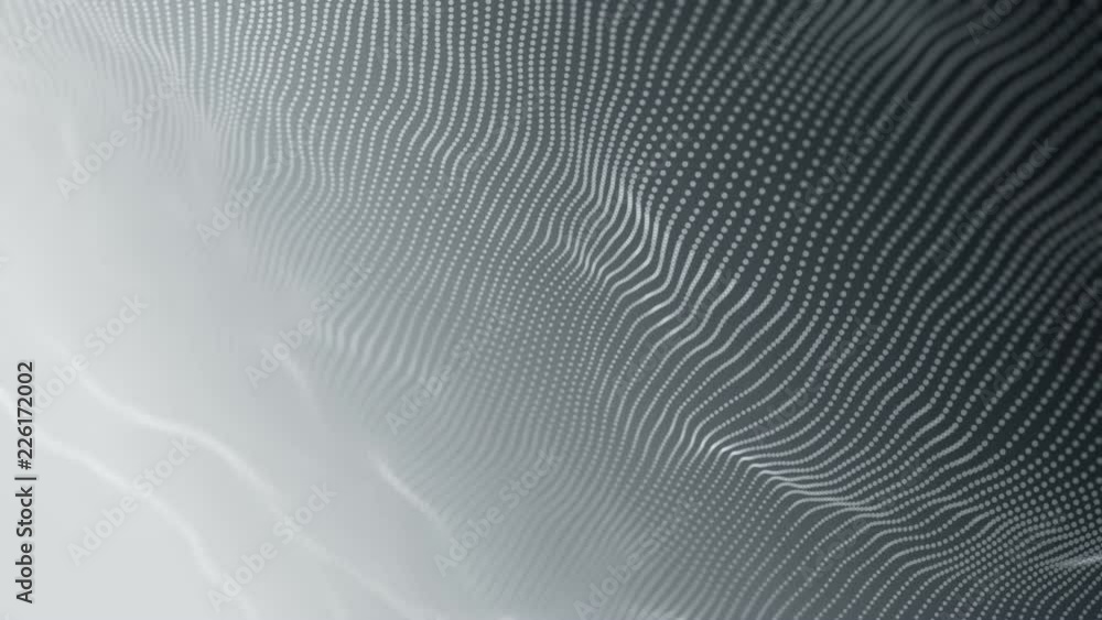 Abstract background with wavy lines from points. Animation ripples on surface from neon lines. Animation of seamless loop. Abstract background with wavy lines from points. Animation ripples on surface from neon lines. Animation of seamless loop.