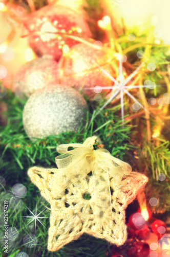 Christmas decorations with copy space