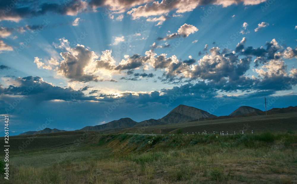 Naklejka premium Toktogul reservoir