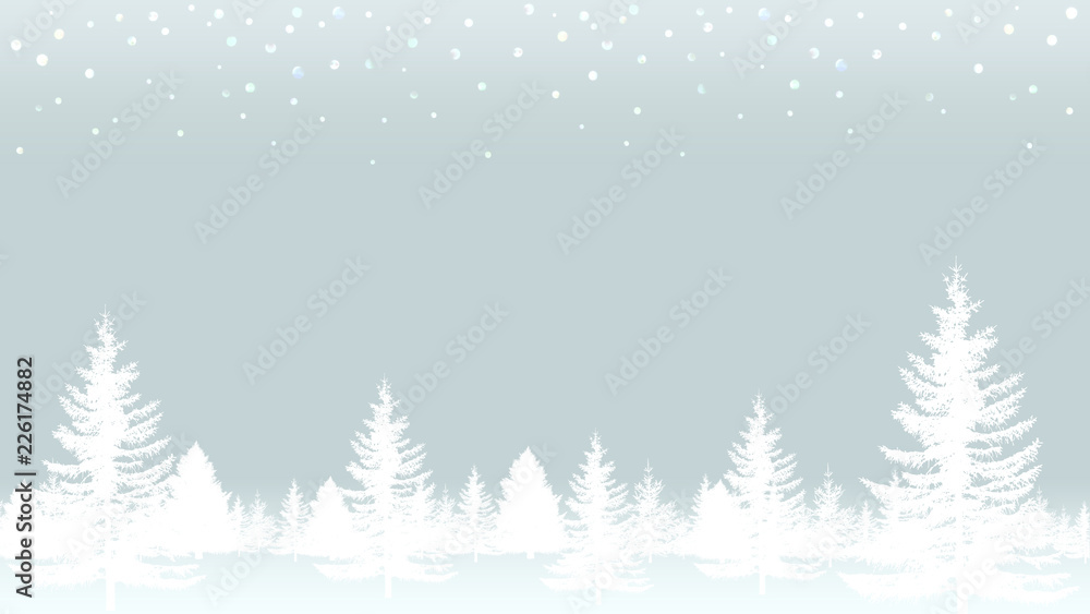 モミの木と雪のバックグラウンド