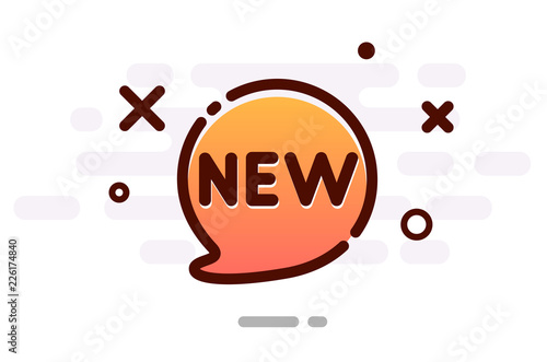New sign with orange cartoon speech bubble.