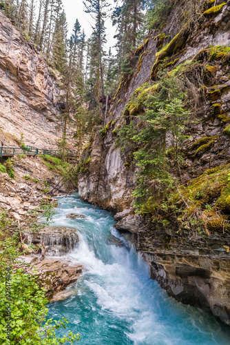 View at the Johnston creek  in Johnston Canyon of Banff National Park - Canada