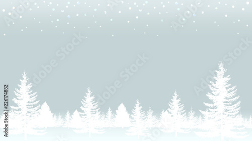 モミの木と雪のバックグラウンド