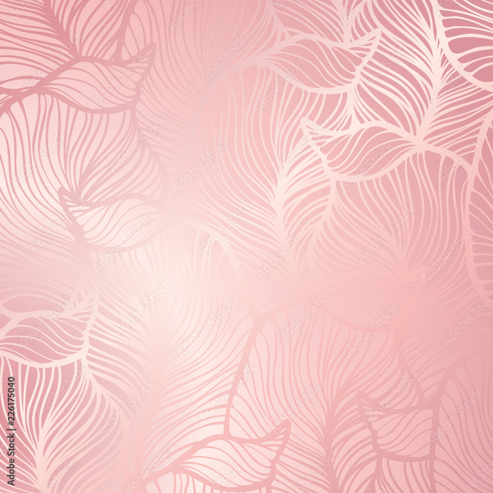 Abstract vintage seamless damask pattern. Rose gold