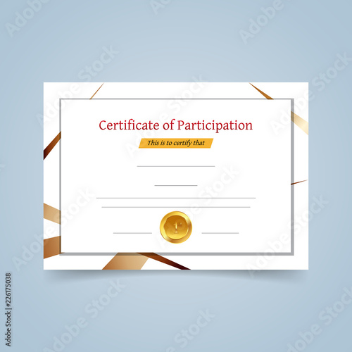 Participation certificate or award template with space of your text.