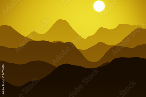 Mountain at sunset