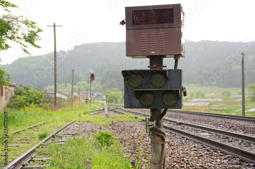 Country Railway1 /田舎の線路道。と昔の信号機