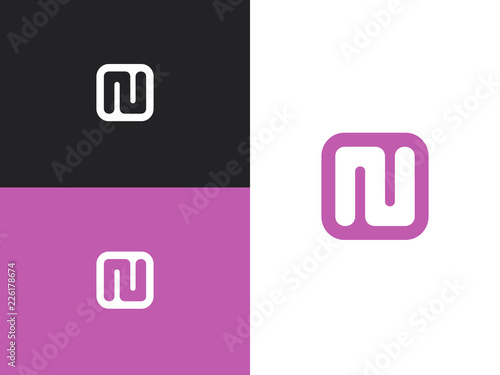 Initial letters NU logo design template elements