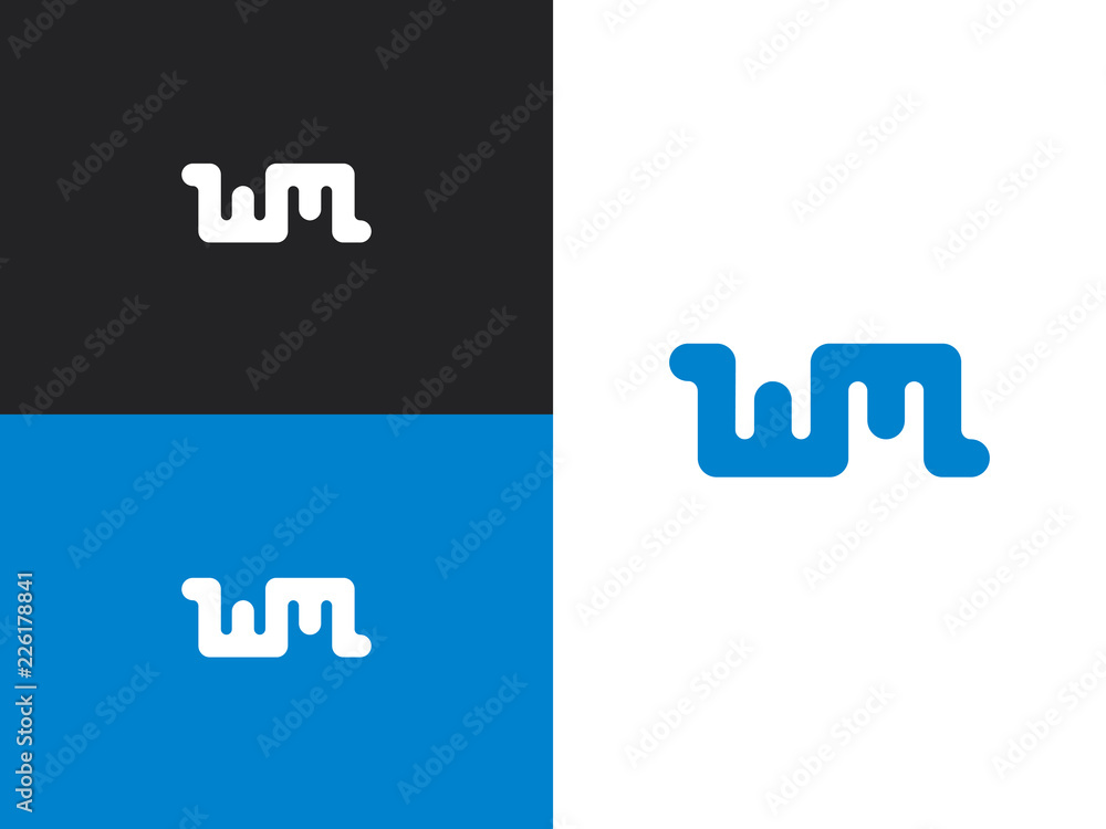 MW logo element, letter MW icon vector MW logo element, letter MW icon vector
