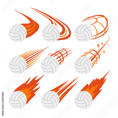 Set of volleyball balls design, vector illustration.