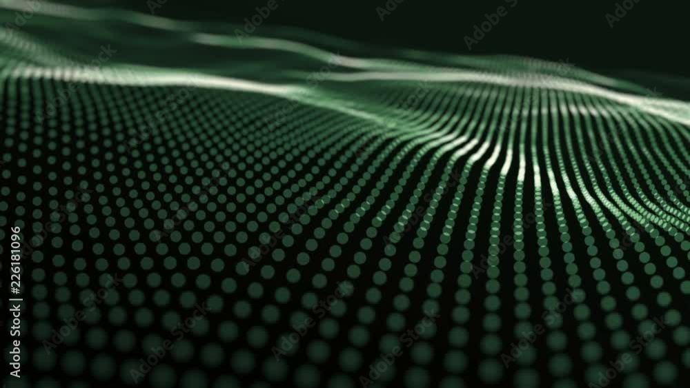 Abstract background with wavy lines from points. Animation ripples on surface from neon lines. Animation of seamless loop. Abstract background with wavy lines from points. Animation ripples on surface from neon lines. Animation of seamless loop.
