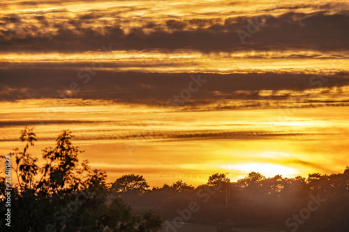 Sunset near Crowhurst  East Sussex  England