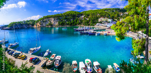 Beautiful Alonissos island - relaxing tranquil hollidays in Greece. Patitiri bay. Sporades photo