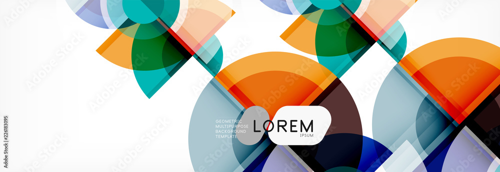 Abstract background - multicolored circles, trendy minimal geometric design Abstract background - multicolored circles, trendy minimal geometric design