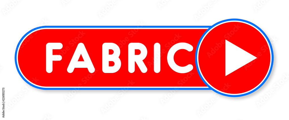 Fabric - white text written on a red banner on white background Fabric - white text written on a red banner on white background