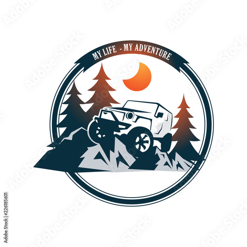 Foto Vector illustration of adventure car