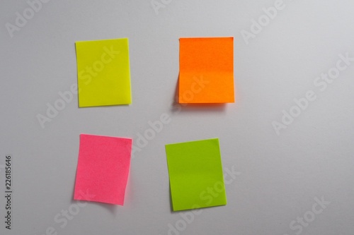 sticky notes on white background