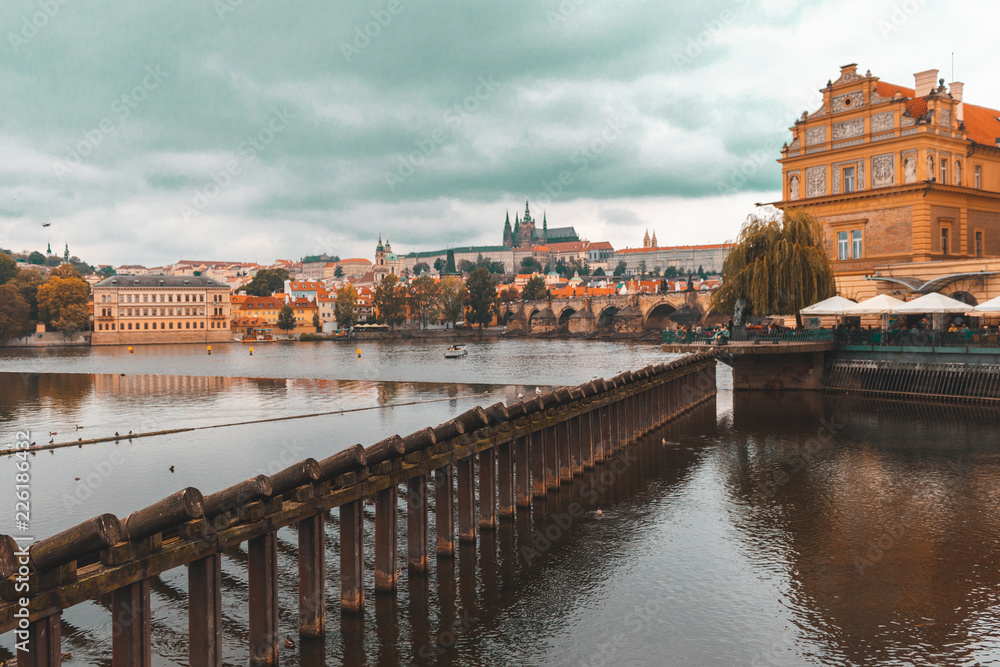Embankment and Charles Bridge Embankment and Charles Bridge