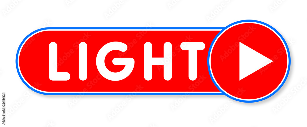Light - white text written on a red banner on white background Light - white text written on a red banner on white background